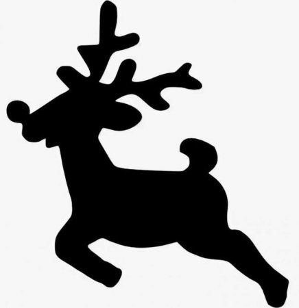 Новогодний олень трафарет