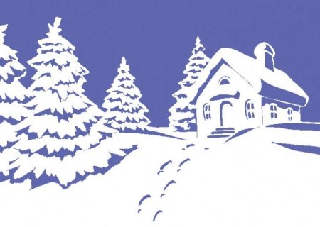 Вытынанки зимние домики