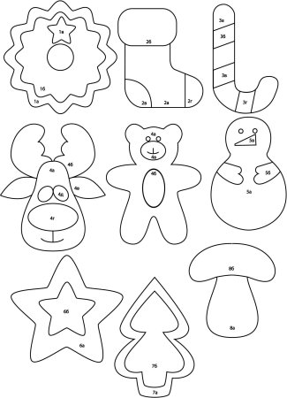 Новогодние игрушки из фетра выкройки