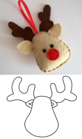 Новогодние игрушки из фетра выкройки
