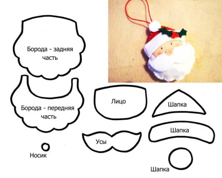 Игрушки из фетра на новый год выкройки дед Мороз
