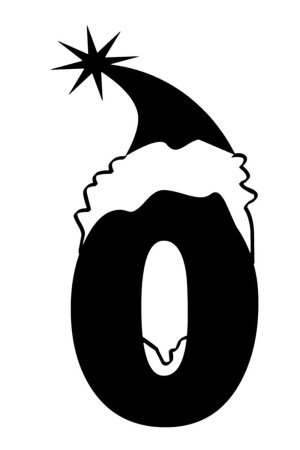 Новогодние трафареты на окна цифры