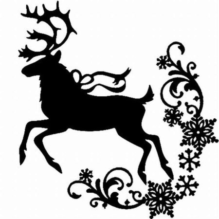 Трафареты на окна новогодние олени