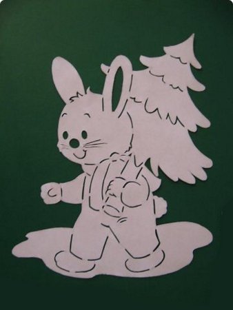 Зайчик украшение на окно