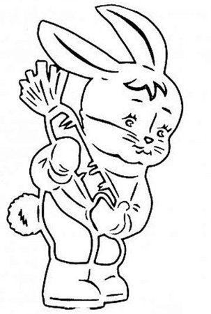 Трафарет зайчика для вырезания