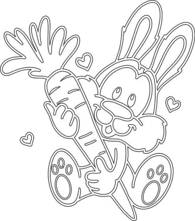 Заяц трафарет для вырезания на окна