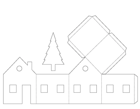 Объемный домик из бумаги