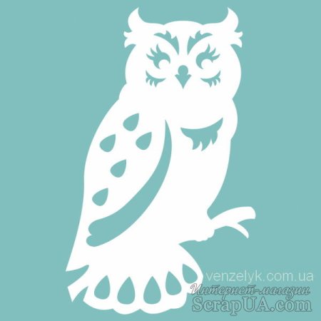 Сова трафарет для вырезания на окно