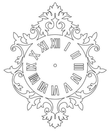 Новогодние часы трафарет на окно