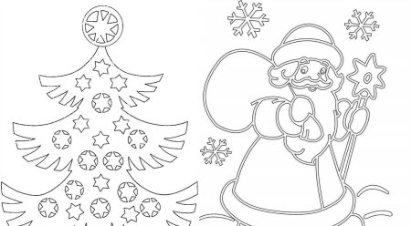 Контуры новогодних рисунков на окна