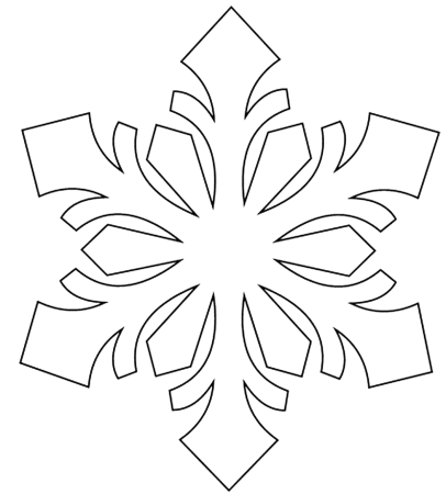 Трафарет снежинки для вырезания а4
