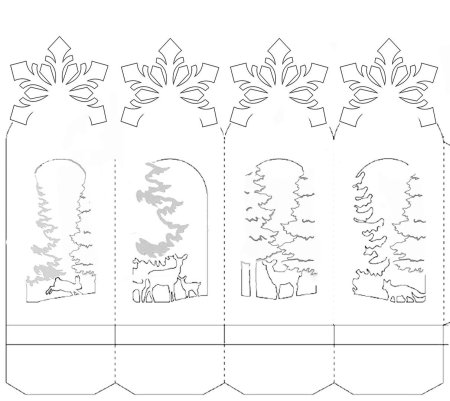 Трафарет для фонарика из бумаги