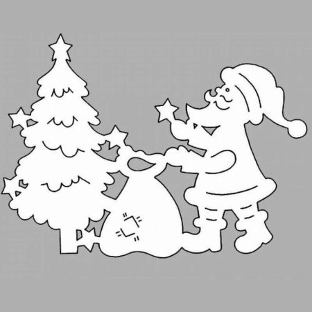 Новогодние трафареты на ок