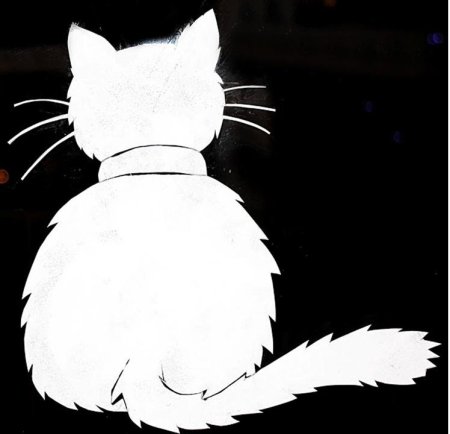 Трафареты кота для вырезания на окно на новый год (48 фото)