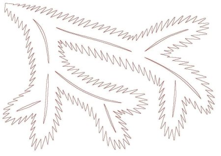 Еловая ветка трафарет