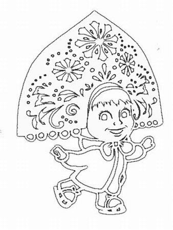 Вытынанка Маша и медведь новый год