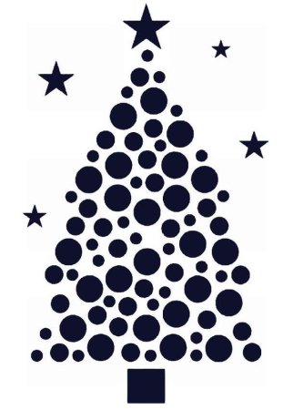 Елка из кружочков на окно