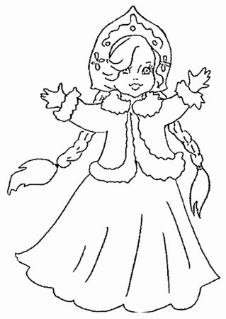 Раскраска новый год Снегурочка