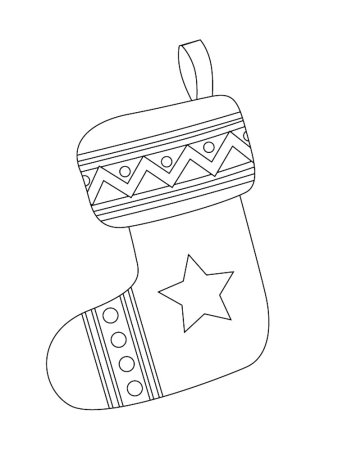 Новогодний башмачок раскраска