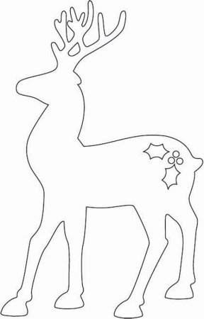 Новогодний олень трафарет для вырезания