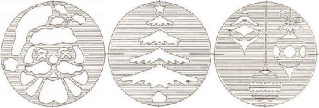 Трафарет для выпиливания лобзиком новогодний