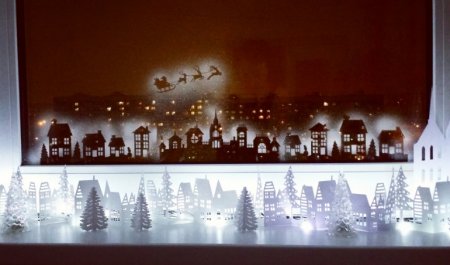 Новогодние домики для подоконника с подсветкой