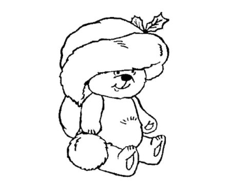 Мишка в новогодней шапке