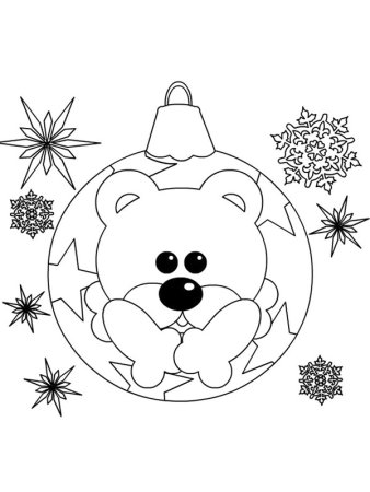 Новогодняя раскраска (мишка)