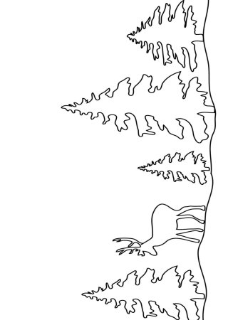 Трафарет новогодний лес