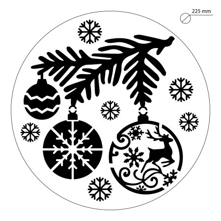 Новогодние шары трафарет