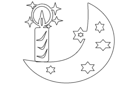 Трафареты на окна месяц
