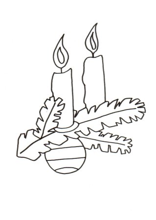 Новогодняя свеча раскраска