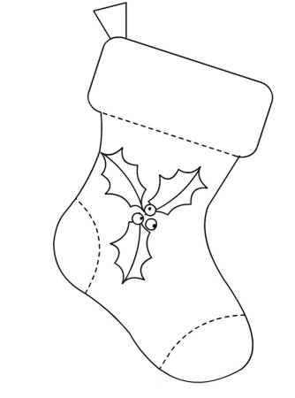Шаблон новогоднего носка