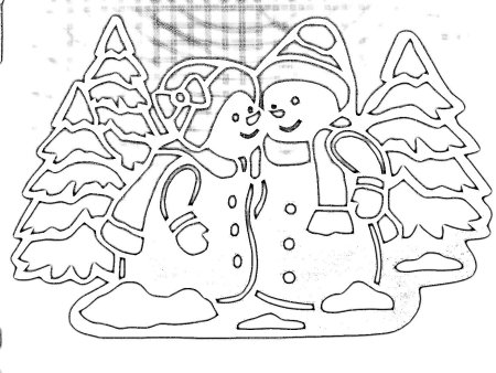 Новогодние трафареты на ок