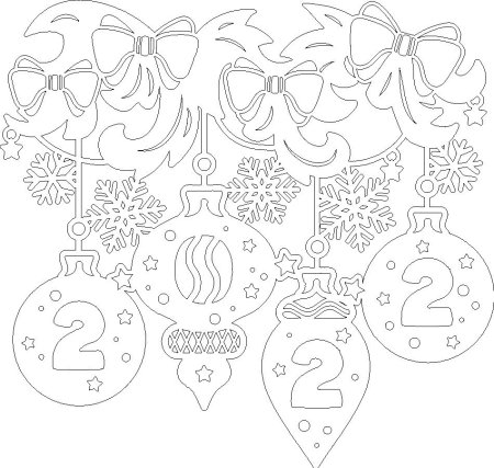 С новым годом трафарет для вырезания