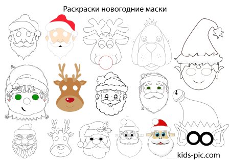 Лицо Деда Мороза раскраска