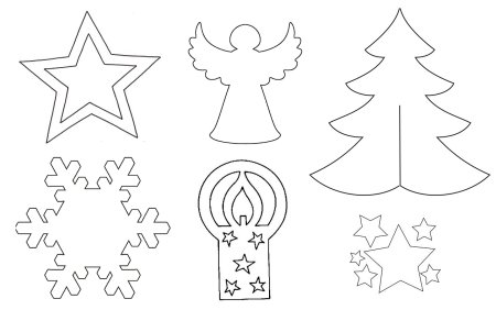 Новогодние фигурки для вырезания