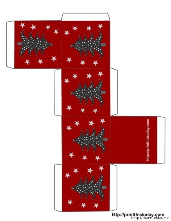 Развертки коробочек для новогодних подарков