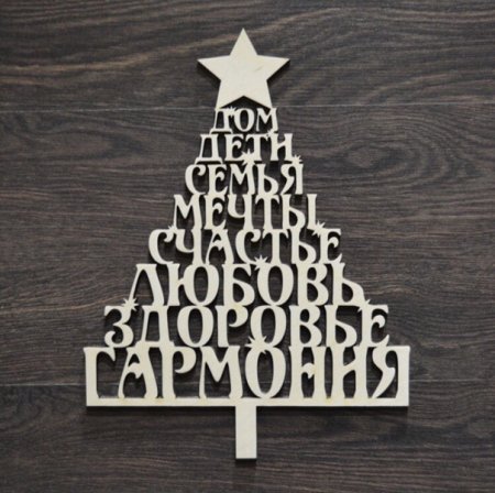 Новогодние надписи из фанеры