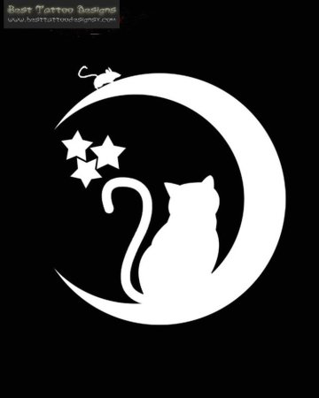 Трафарет котика на окно