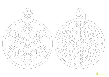 Вытынанка шарики новогодние