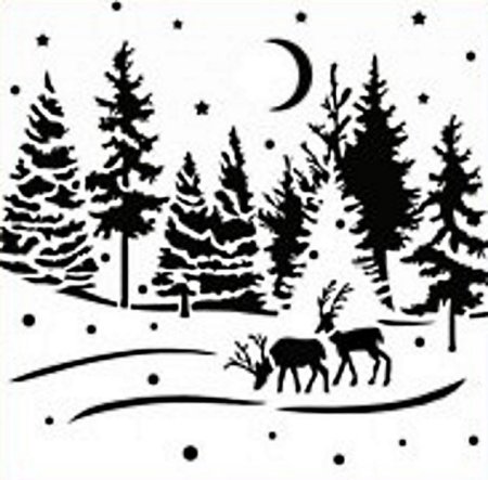 Зимний пейзаж силуэт
