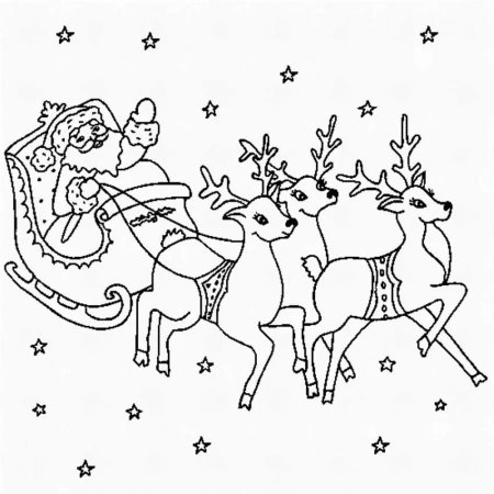 Раскраска олень новогодний