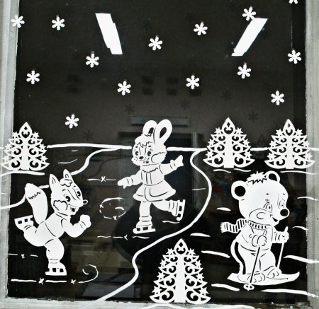 Трафареты на новый год для вырезания на окно ну погоди (50 фото)