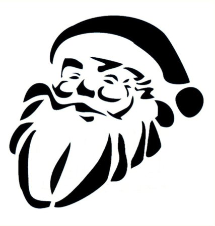 Трафарет Деда Мороза на окно