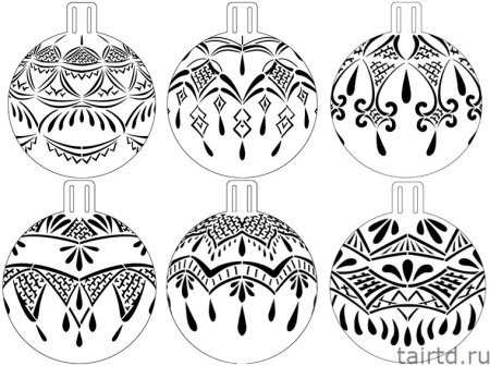 Узоры на елочных шарах