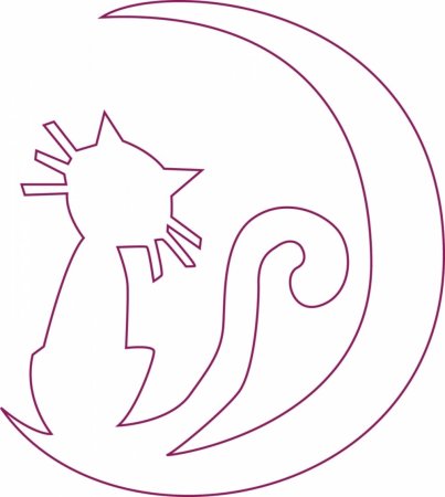 Трафарет кота на окно