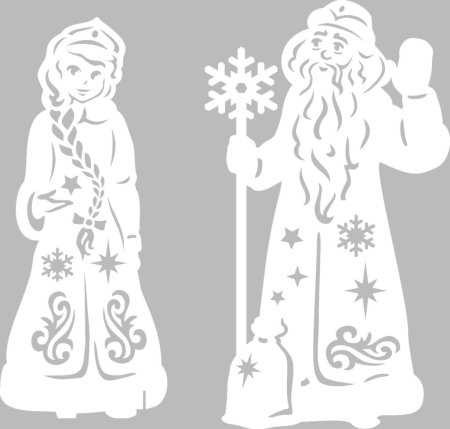 Вытынанки на окна Снегурочка