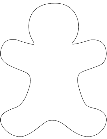 Пряничный человечек трафарет