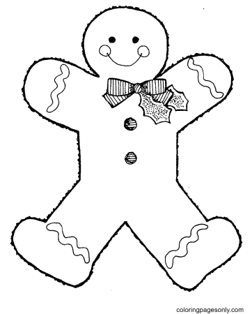 Gingerbread man раскраска для детей